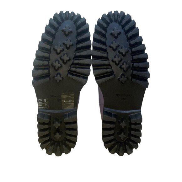 COS Women’s Purple Leather Stretch Panels Platform Hi Top Chelsea Boots Size 8 - Picture 9 of 11